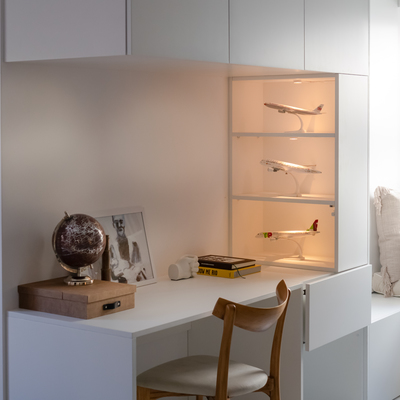 Detalhe de zona de estudo na sala