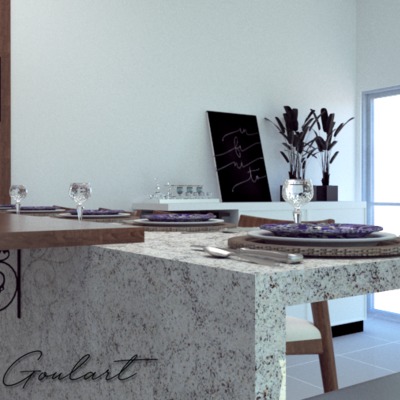 Ilustração de Planta Interior e Mobiliário