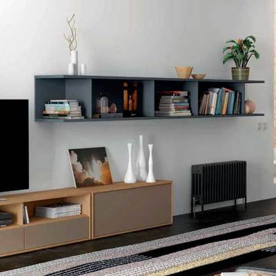 Decoração de sala de estar moderna com fabrico de móveis por medida