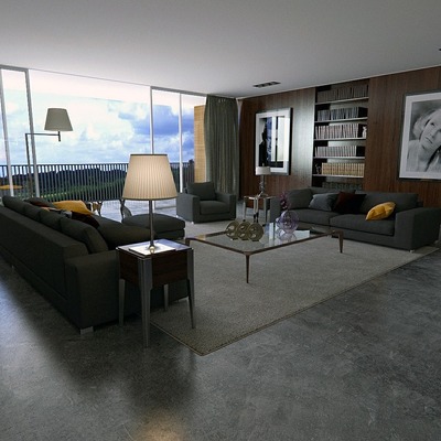 Decoração de sala de estar moderna com fabrico de móveis por medida