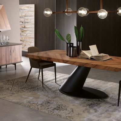 Decoração de sala de jantar moderna com fabrico de móveis por medida