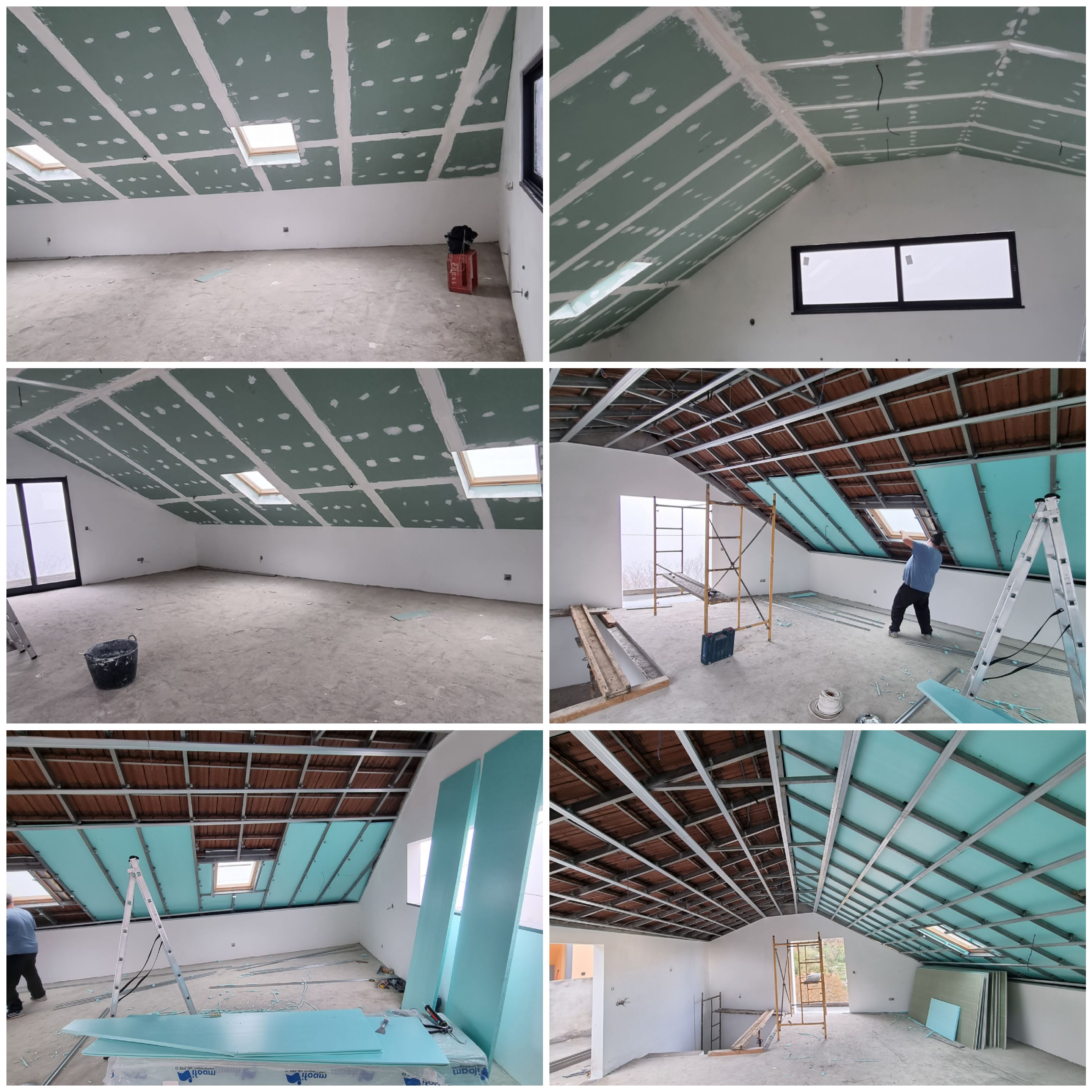 Aplicação de tetos falsos em 3 águas