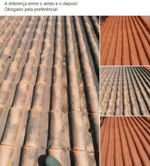 Lavagem de Telhado - Antes e Depois