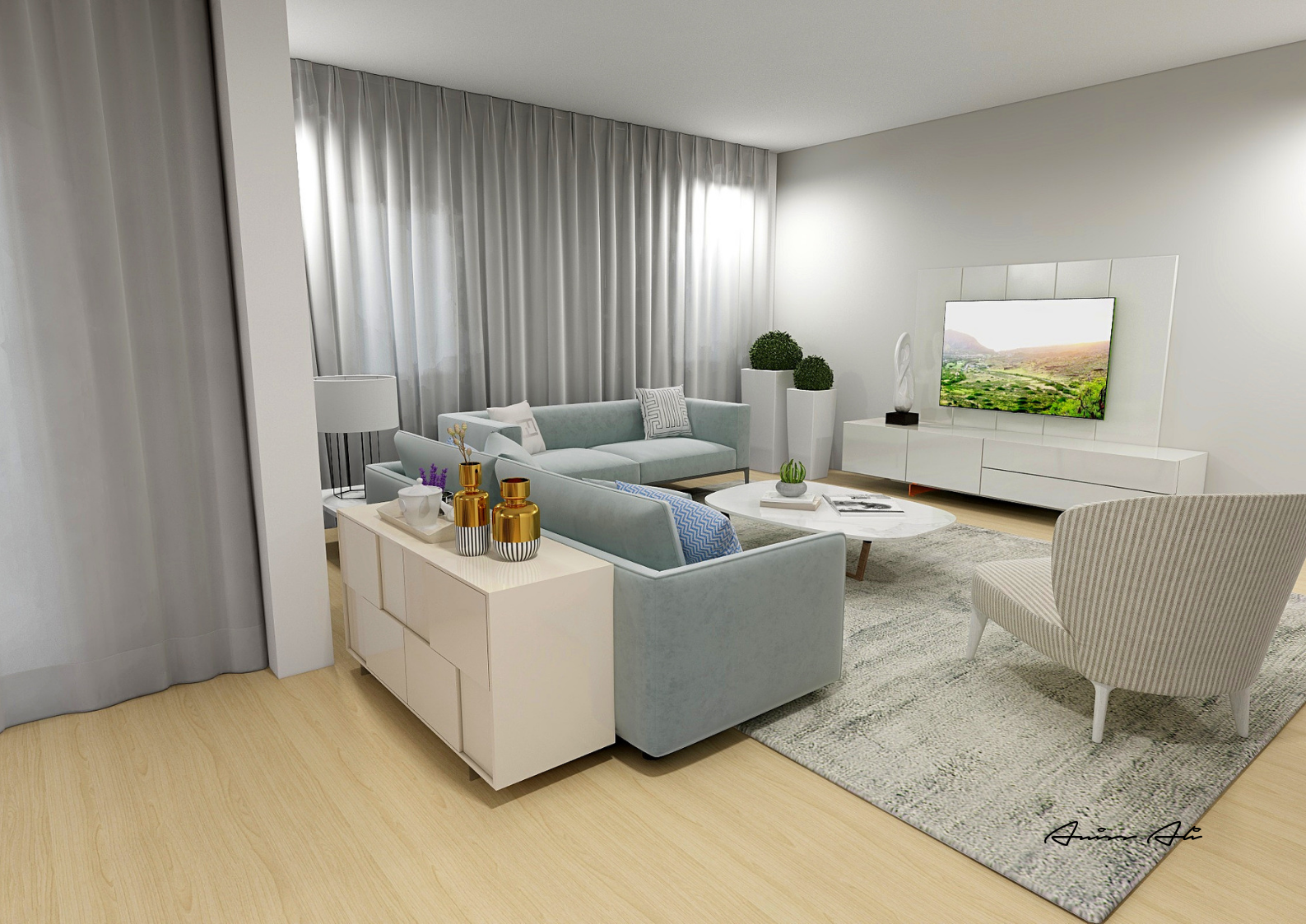 Projecto Sala Condomínio Varandas do Rio - Amora Seixal