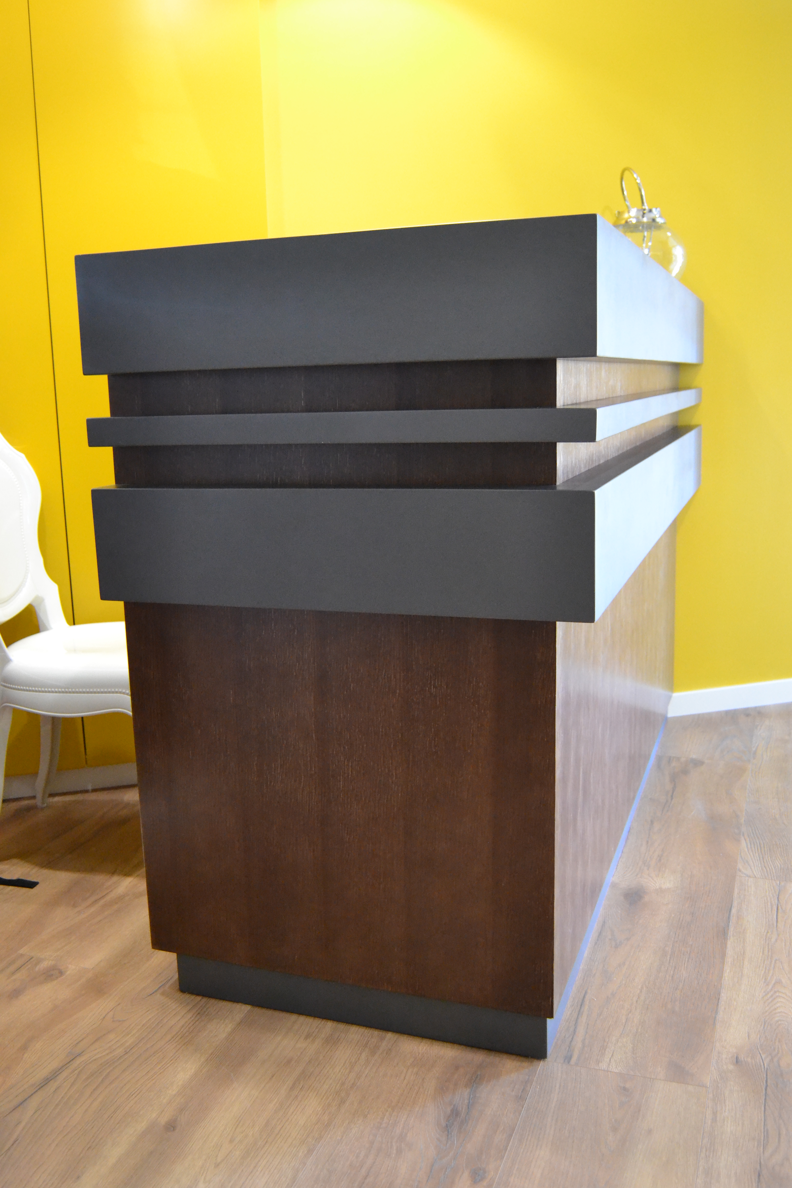 Pormenor de balcão de recepção