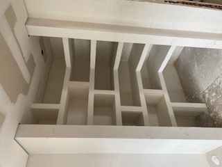 Móvel feito com gesso cartonado