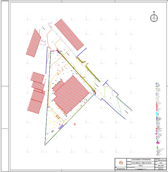 Levantamento topográfico de terreno urbano
