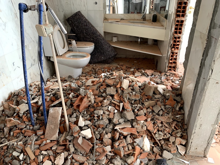 Durante a obra - Casa de banho