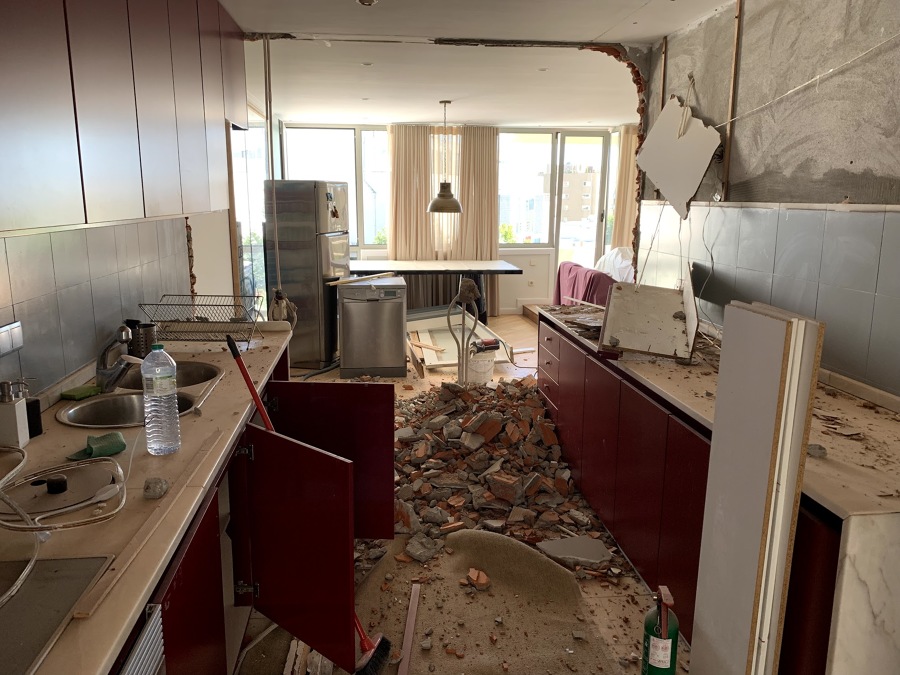 Durante a obra - Cozinha