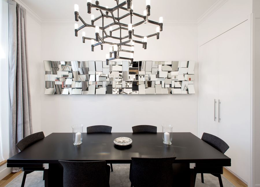 espelho moderno na sala