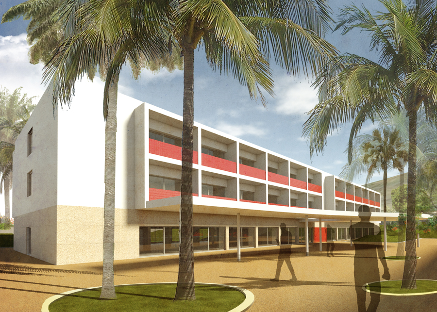 Hotel e pala da entrada