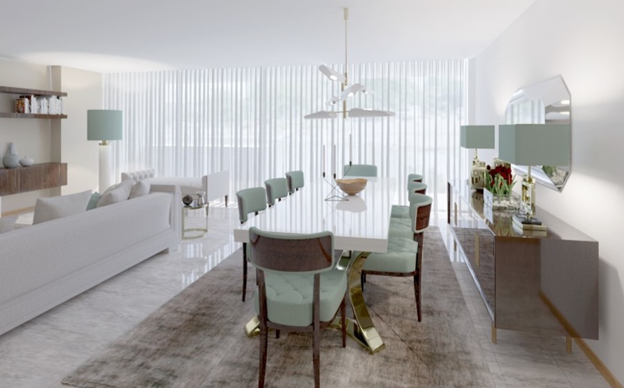 sala de estar e  sala de jantar