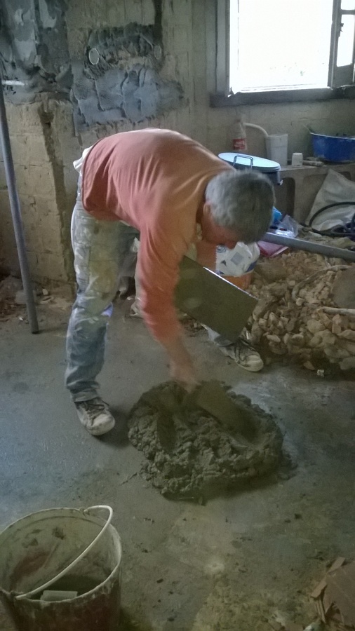 salpicos de argamassa cimenticias