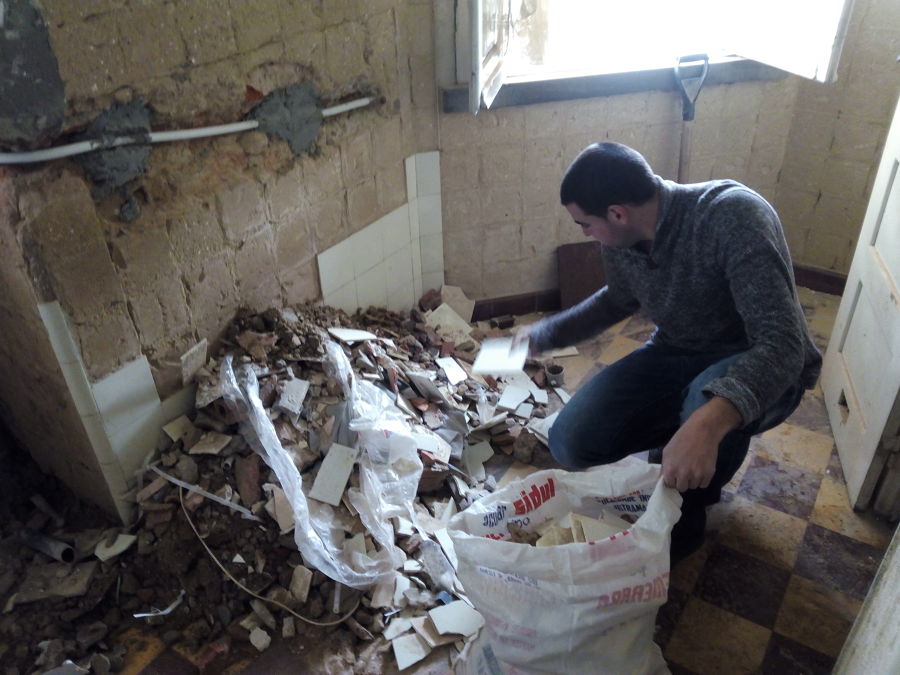 separação dos entulhos