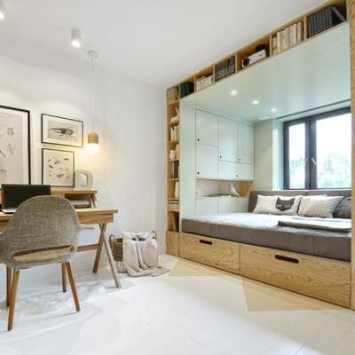 Móveis sob medida para a cama que mudam a cota de altura