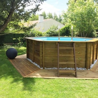 Piscinas de madeira Gre Sunbay Vanille 412x119