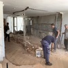 Durante a obra - Sala e Cozinha